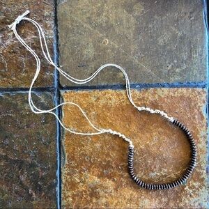 𝅺Knotted Jute Rope and Seed Bead Necklace - NWOT